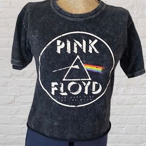 Pink Floyd Gray Dark Side of the Moon Short Sleeve Crew Neck Graphic Tee